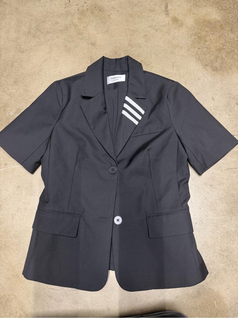 Thom Browne Women's Black Short-Sleeve Blazer - Classic Tailored Jacket